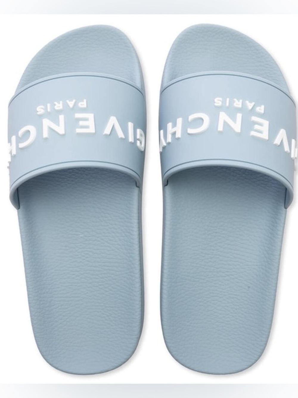 Givenchy Flat Sandals- Sky Blue Light Blue Logo Slide EU 37 NWT $370
